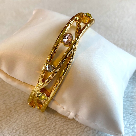 RJ Graziano Gold Tone Bangle Bracelets Set of 5 - Picture 5 of 5